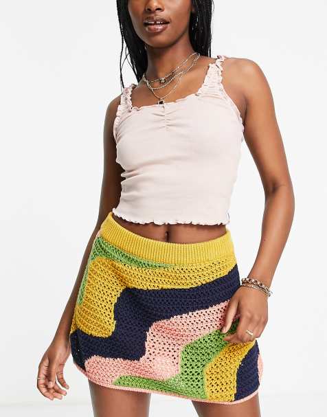 Free People mila crochet mini skirt in multi - view 1