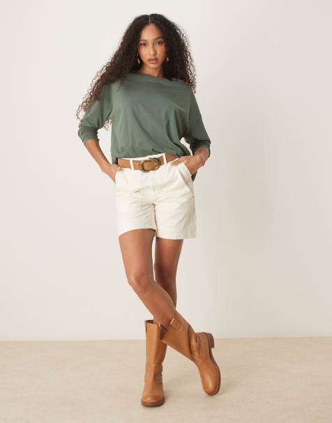 Free People milo carpenter shorts in ecru - view 1