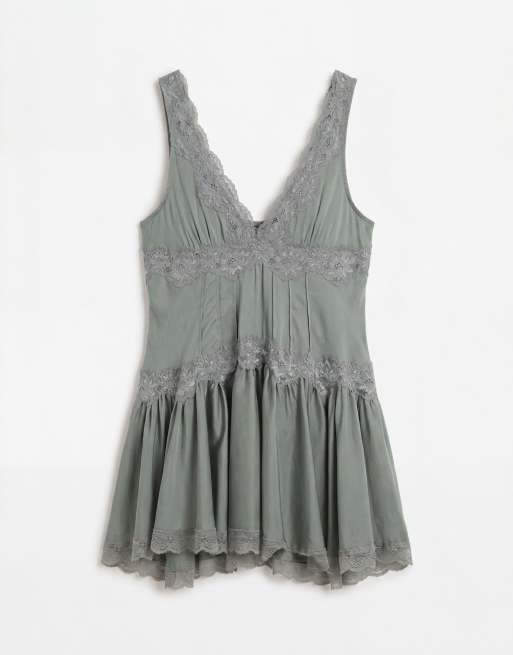 Free People mini slipklänning i odessa grey, 5 av 7