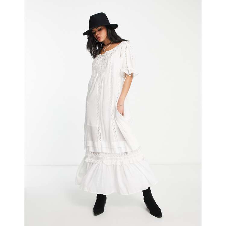 Free People mirabelle embroidered maxi dress in white | ASOS