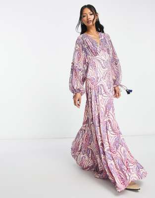 Free People Mirage boho printed maxi dress in pink