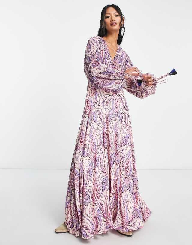 Free People Mirage printed maxi dress in pink