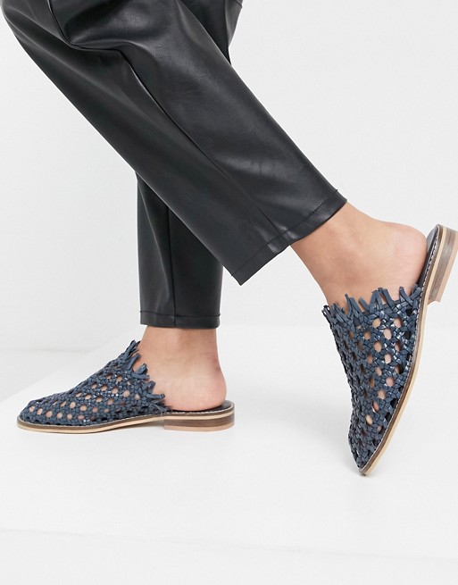 Free People Mirage woven flat shoes in navy