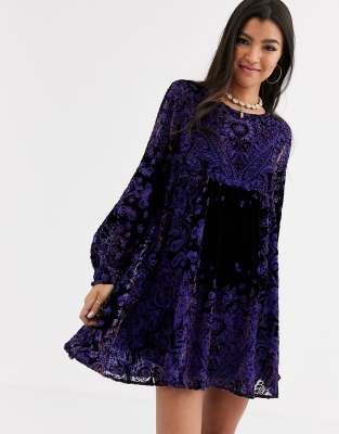 free people velvet mini dress