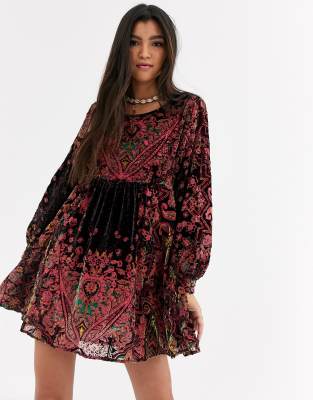 free people velvet mini dress