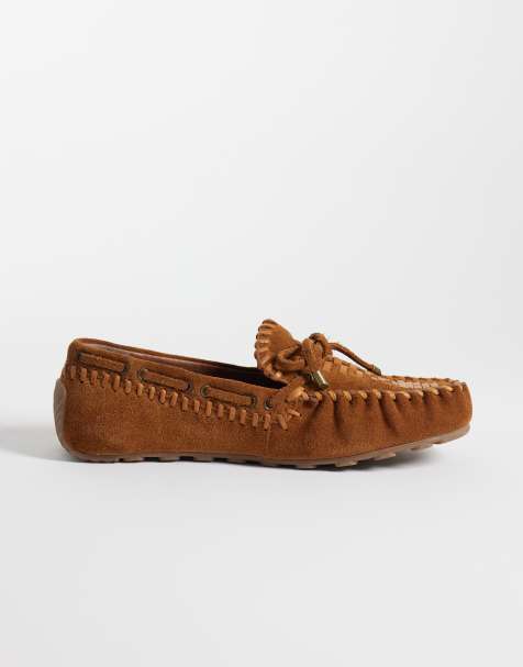 Free People misty suede moccasin shoe in driftwood tan - view 1