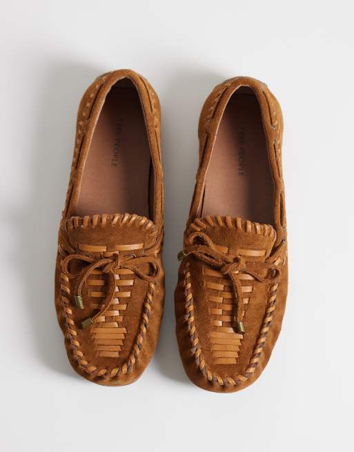 Free People misty suede moccasin shoe in driftwood tan, 2 of 4