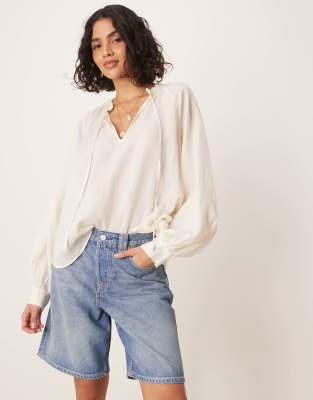 Free People Montana Distressed Denim Jorts In Blue