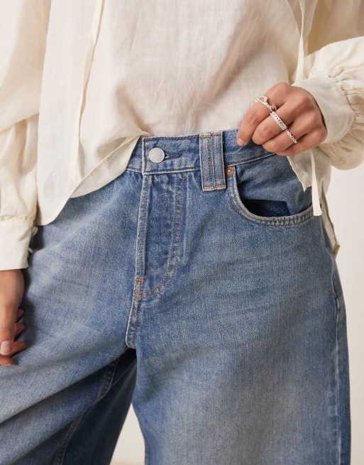 Free People montana distressed denim jorts in cowgirl blue