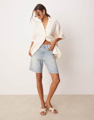 Free People - Montana - Locker geschnittene Jorts in Haven-Blau