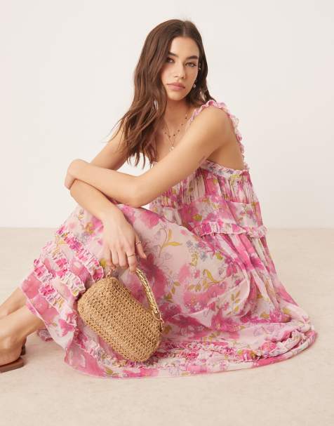 Free People moon phase printed midi dress in floral pop - view 1
