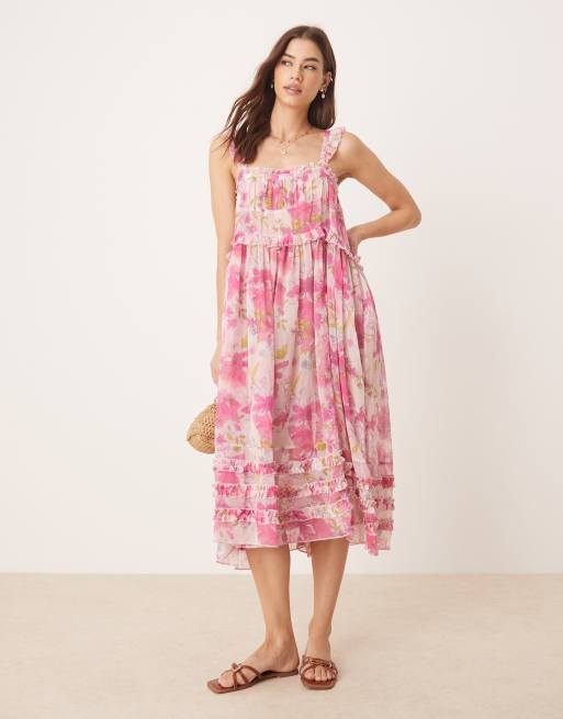 glynis spaghetti strap scarf midi dress SecretSculpt Spaghetti Strap Midi Dress Pink / S