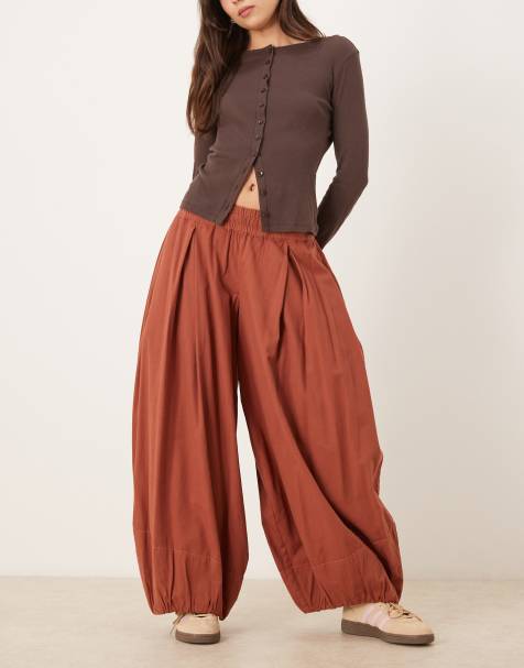 Free People - Moonflower - Broek met ballonpijpen in gebrand oranje - view 1