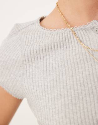 Free People Most Wanted Button Up Tee In Gray