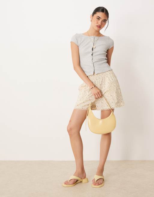 Free People most wanted button up tee in heather gray, 3 of 4