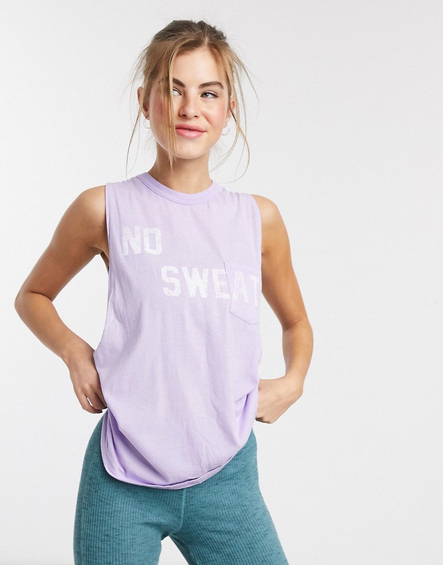 Free People Movement – Linne med No Sweat-tryck-Lila