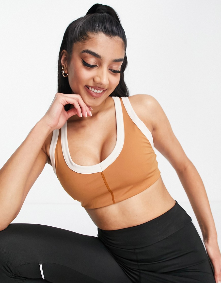 Free People Movement Rebel sports bra in contrast color block - part of a set-Neutral