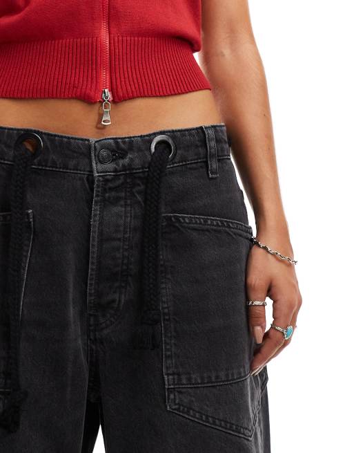 Free People Moxie mid rise barrel jeans in washed charcoal, 2 of 5
