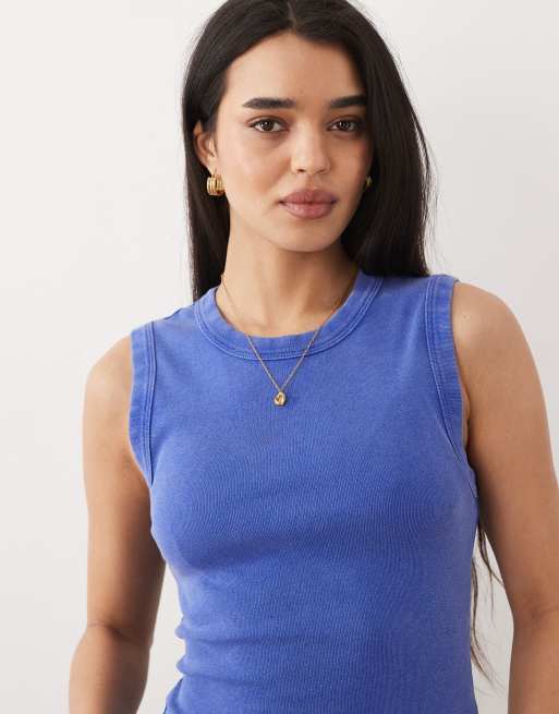Free People murphy tank top in blue, 3 of 4