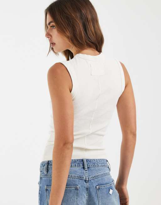 Free People murphy tank top in whisper white, 4 of 4