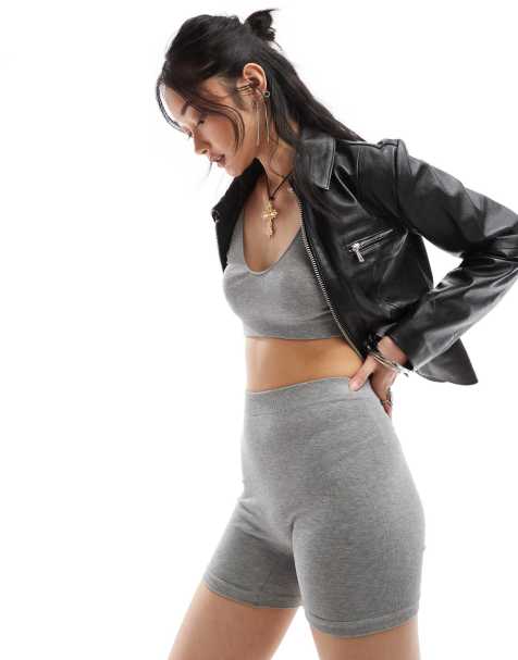Free People - Naadloze short in grijs - view 1