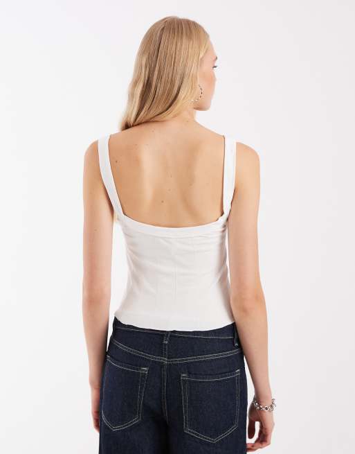 Free People nahtloses Tanktop mit U-Ausschnitt in Ivory, 4 von 4