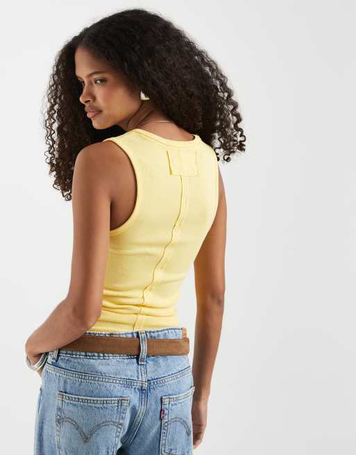 Free People Neria tanktop met V-hals in goudkleurig, 4 van 4
