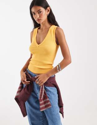 Free People Neria V-neck Tank Top In Yellow