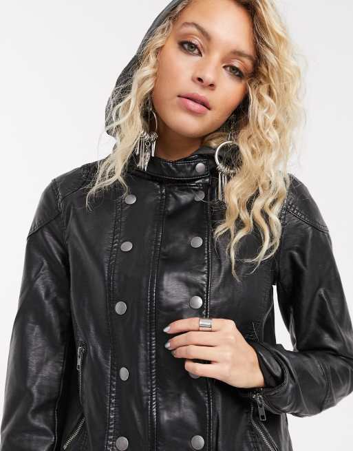 New dawn faux store leather jacket