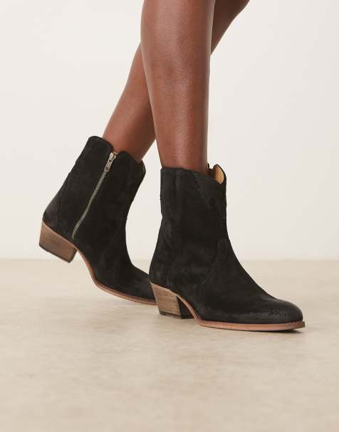 Free People New Frontier western boots in black combo - view 1