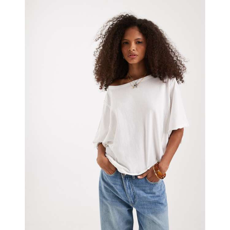 トップス BFEP HUNDREDS PATTERENED L/S TEE IVORY Free People next level boxy cropped T-shirt in clean ivory | ASOS