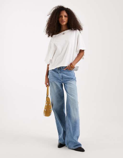Free People - Next Level - Recht cropped T-shirt in ivoorwit, 2 van 4