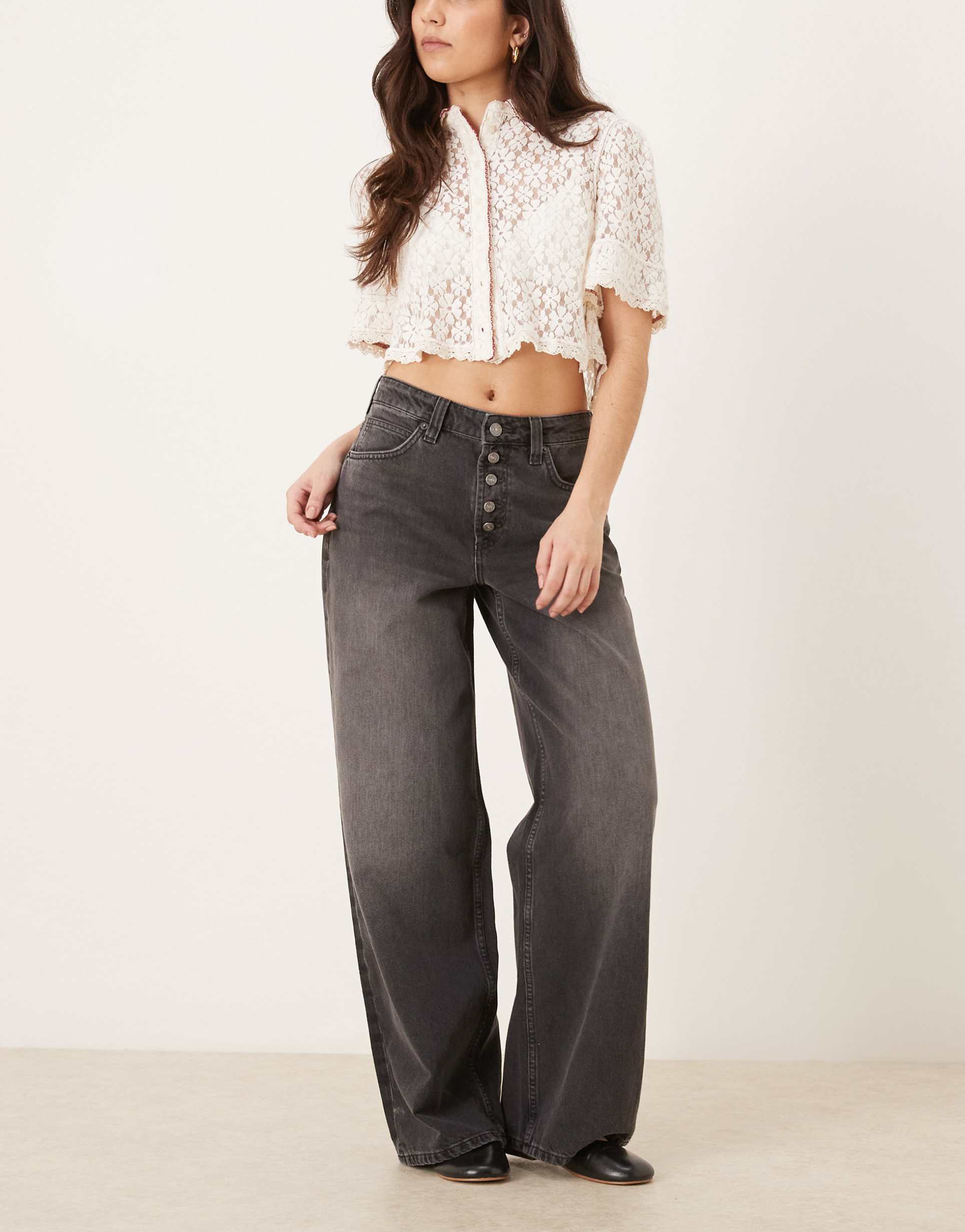 free people nia bf jeans in off black