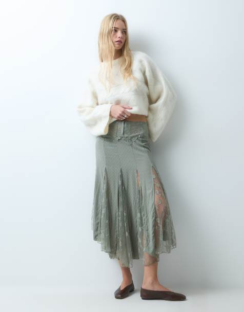 Free People nice to meet you 1/2 slip in sage green - view 1