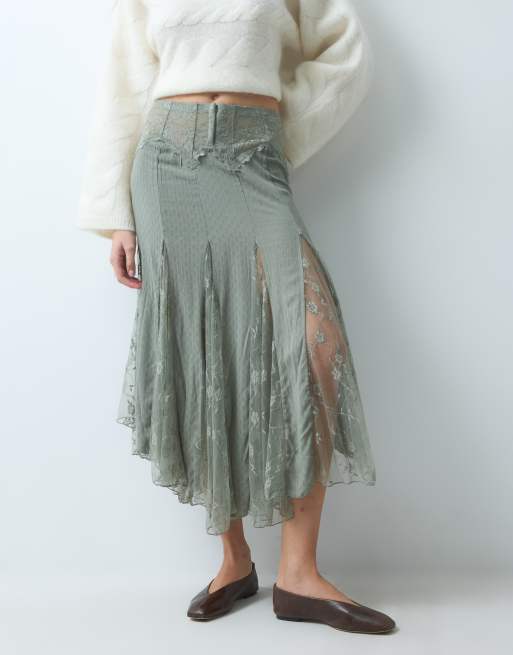 Free People nice to meet you 1/2 slip in sage green, 2 of 5