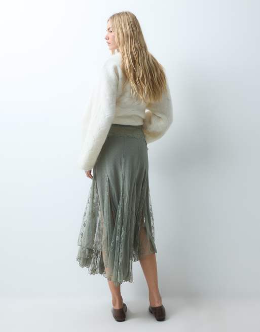Free People nice to meet you 1/2 slip in sage green, 4 of 5
