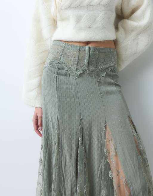 Free People nice to meet you 1/2 slip in sage green, 5 of 5