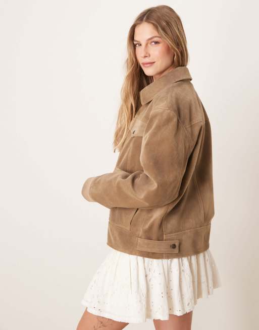 Free People Night Ranch faux suede jacket in antique bronze, 4 of 4