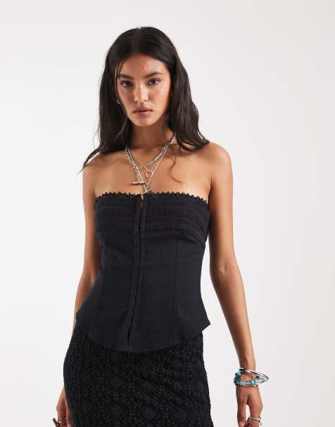 Free People nina corset top in black - view 1