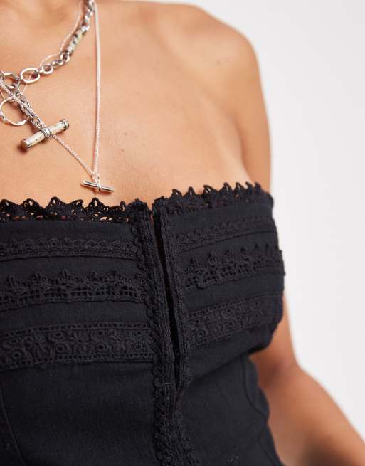 Free People nina corset top in black, 4 of 4