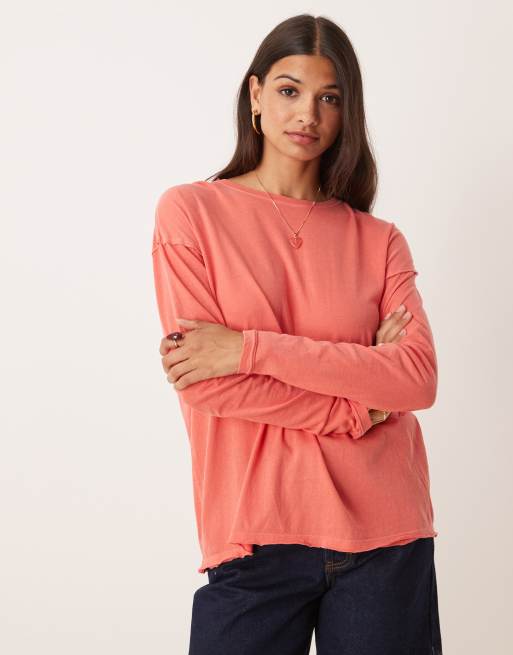 フリーピープル Free People ニナ Tee Long Sleeve レディース シャツ トップス Rose Sienna Free People nina long sleeve top in rose sienna | ASOS