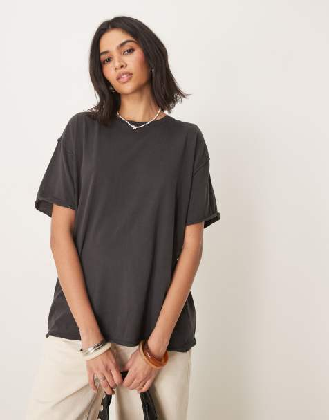 Free People Nina oversized t-shirt in black - view 1