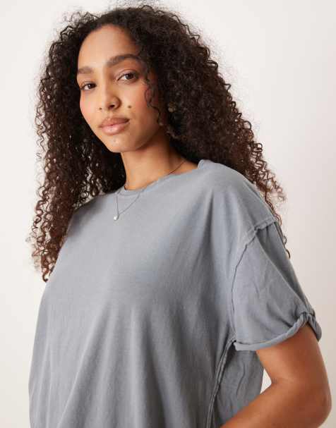 Free People nina oversized t-shirt in blue marl - view 1