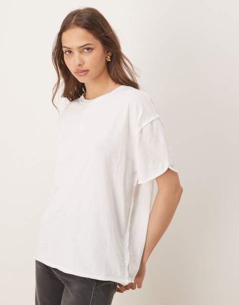 Free People nina oversized t-shirt in ivory