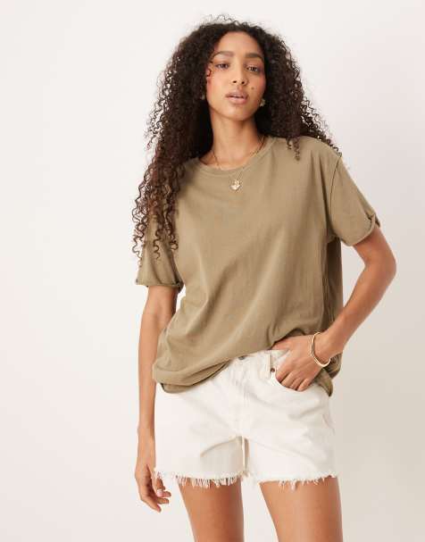 Free People nina oversized t-shirt in olive - view 1