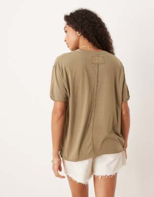 Free People nina oversized t-shirt in olive