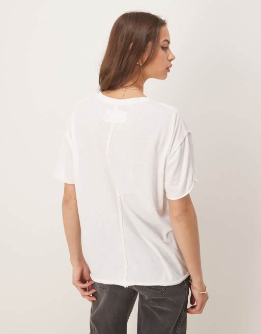 Free People nina oversized t-shirt in sand dollar grey, 3 of 4