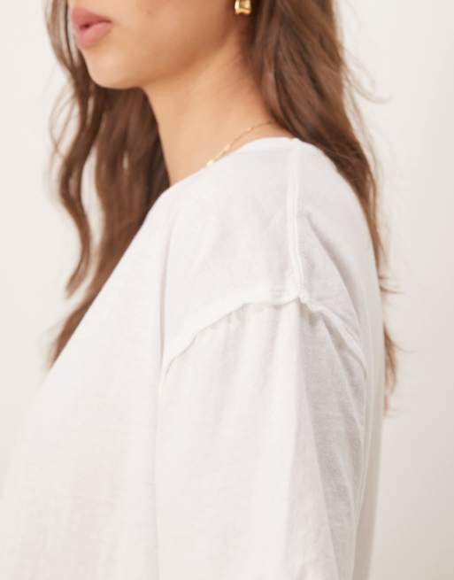 Free People nina oversized t-shirt in sand dollar grey, 4 of 4