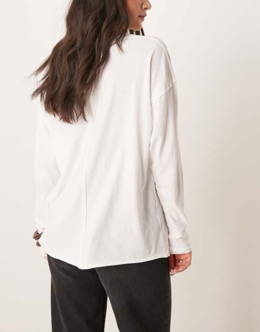 Free People – Nina – T-shirt z długimi rękawami w kolorze kości słoniowej, 4 z 4