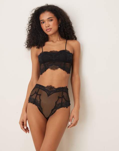 Free People - Nolita - Reggiseno taglio lungo nero in pizzo - view 1